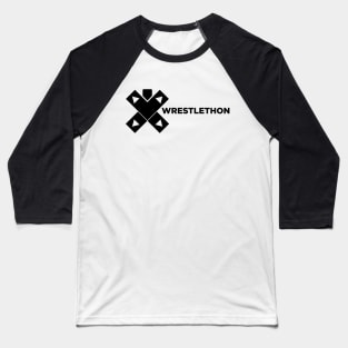 Wrestlethon logo script - Black Baseball T-Shirt